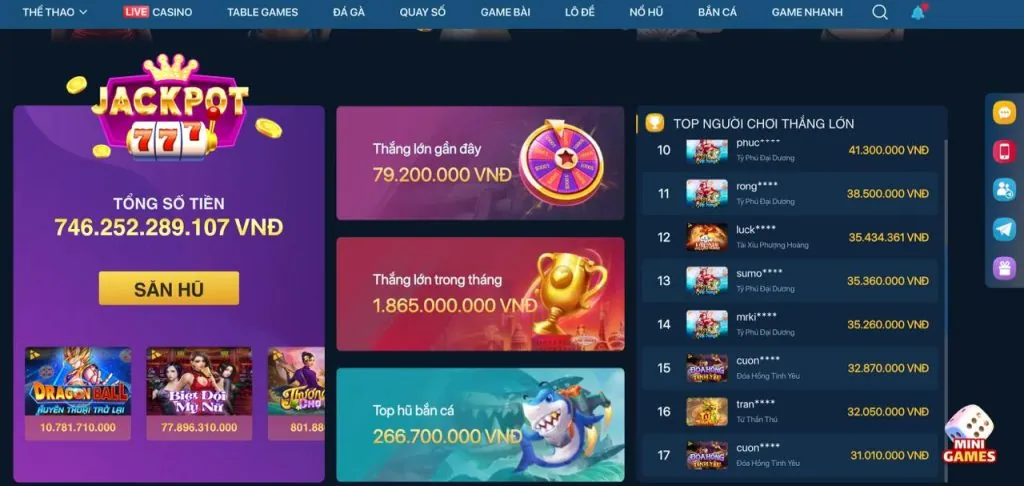 Banner quảng cáo các chương trình khuyến mãi nổ hũ độc quyền tại VB777